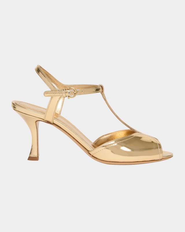 Ely Metallic T-Strap Sandals